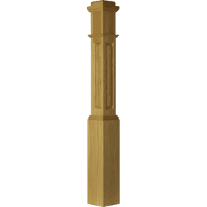 4091 Actual Raised Panel Box Newel Post 6 1/4 Inch x 55 Inch