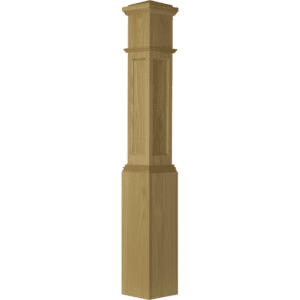 4092 Actual Flat Panel Box Newel Post 7 1/2 Inch x 55 Inch