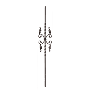 9005TB Double Twist with Leaves Iron Balusters 1/2 Inch Bar