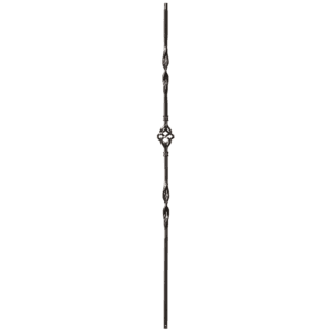 9012RS Double Ribbon and Single Basket Iron Balusters 1/2 Inch Bar