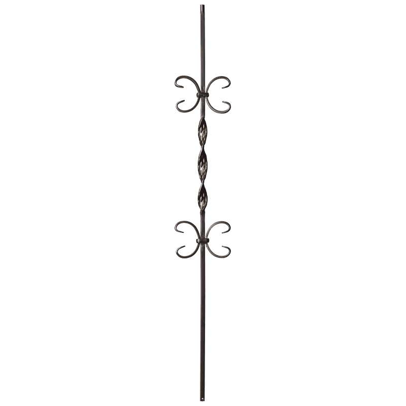 9015RS Single Ribbon with Double Butterflies Iron Balusters 1/2 Inch Bar