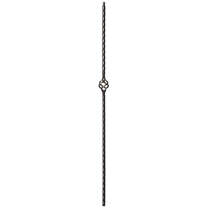 9027HE Single Basket with Hammered Edge Iron Balusters 9/16 Inch