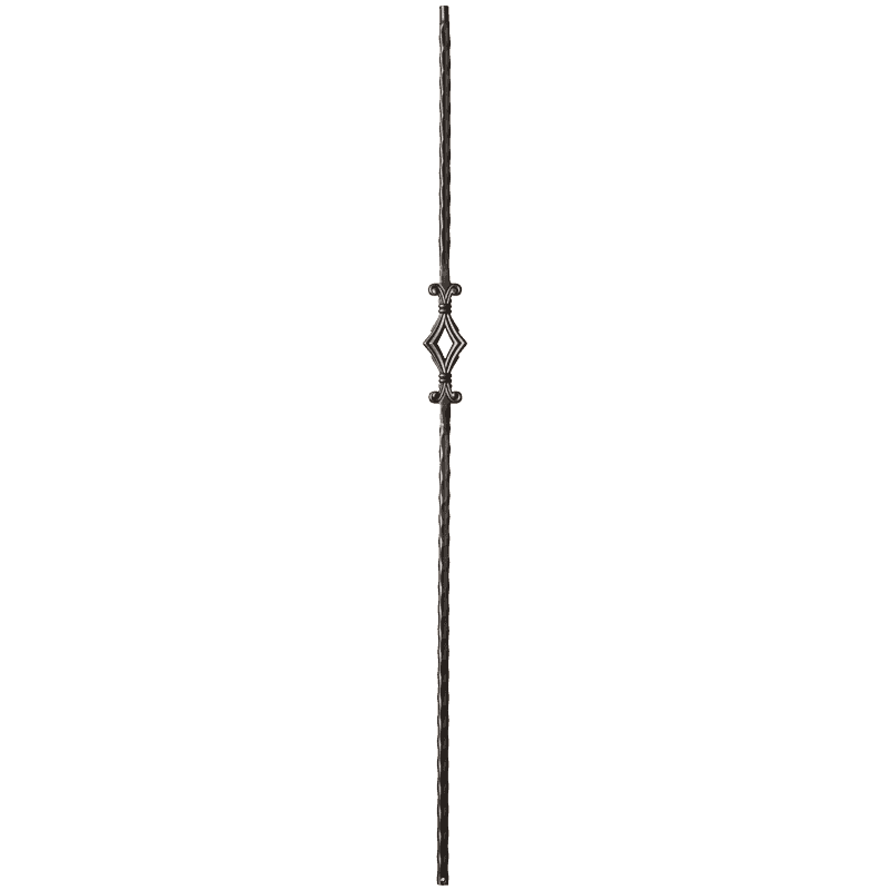 9040HF Single Diamond Hammered Face Iron Balusters 9/16 Inch