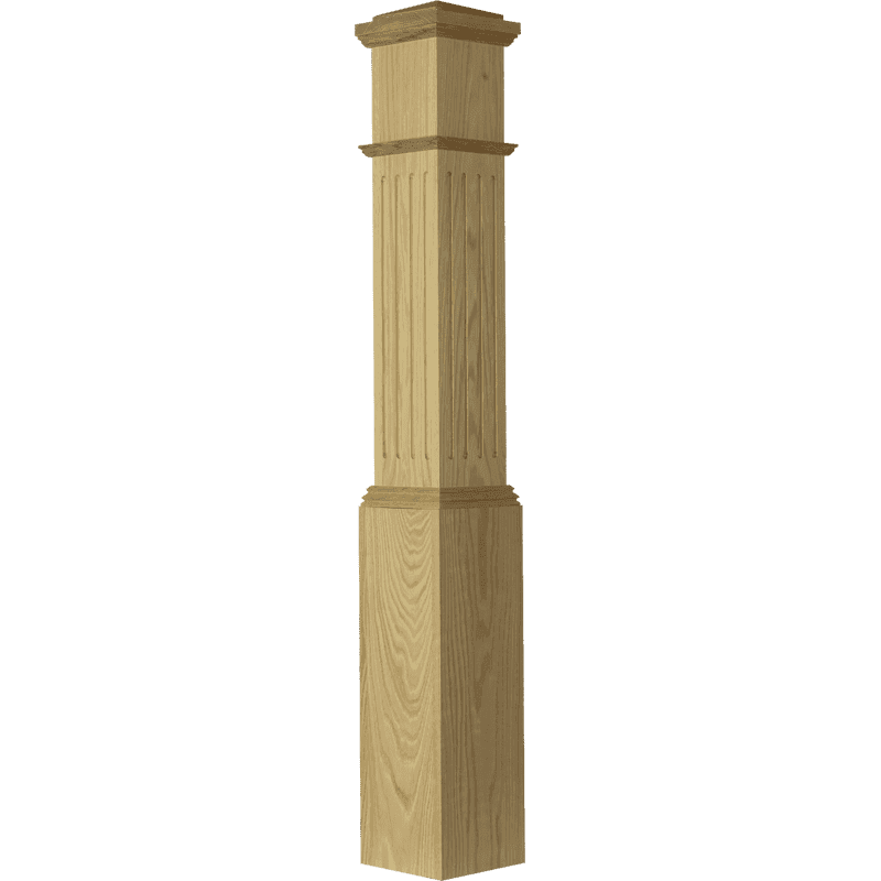 4092 Fluted Box Newel Post 7 1/2 Inch x 55 Inch