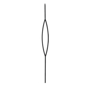 9093CS Pointed Oval Iron Baluster in Satin Black
