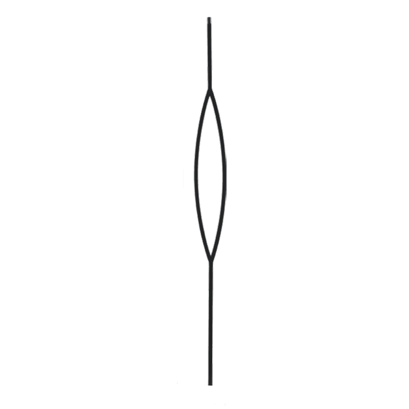 9093CS Pointed Oval Iron Baluster in Satin Black