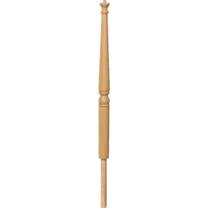 4050 Colonial Style Round Base 3 Inch Volute Pin Top Newel Post with Adjustable Dowel