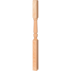 Bunker Hill Style Newel Post with 14.5 Inch Block Top and Interchangeable Finial
