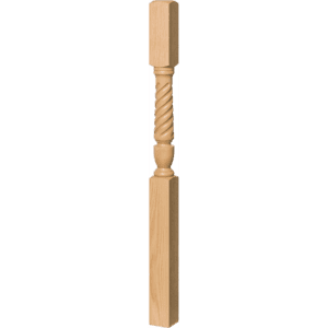 Bunker Hill Style Newel Post with 10 Inch Block Top and Interchangeable Finial
