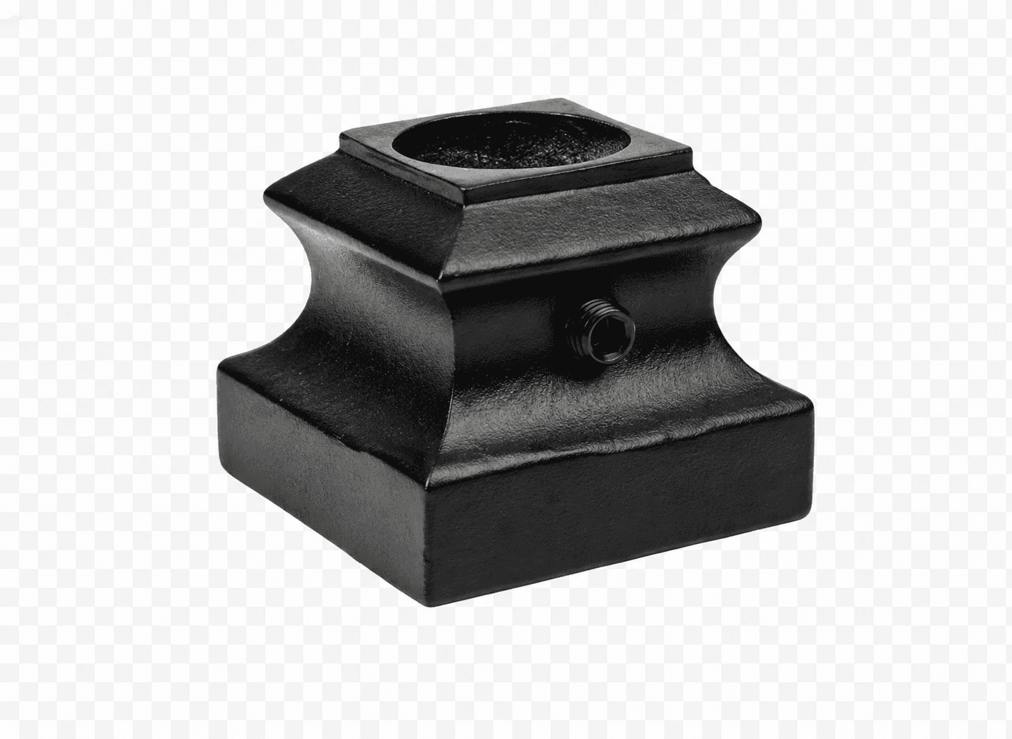 9062-R Satin Black Baluster Shoe With Round Hole for 9/16 round bar