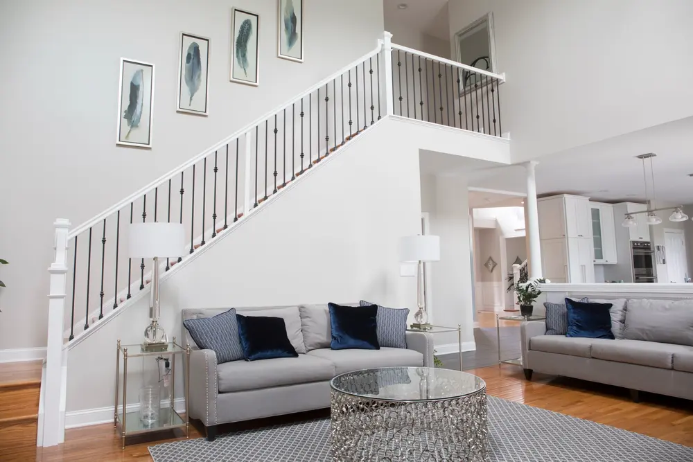 Sourced iron baluster pattern Snyder Stairs installed in Center Valley
