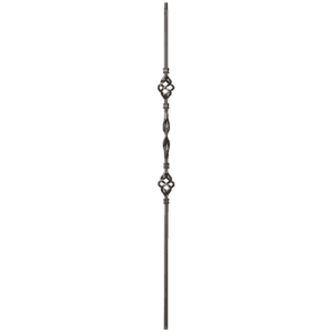9013RS Single Ribbon and Double Basket Iron Balusters 1/2 Inch Bar