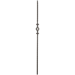 9040HF Single Diamond Hammered Face Iron Balusters 9/16 Inch