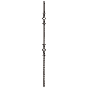 9041HF Double Diamond Hammered Face Iron Balusters 9/16 Inch