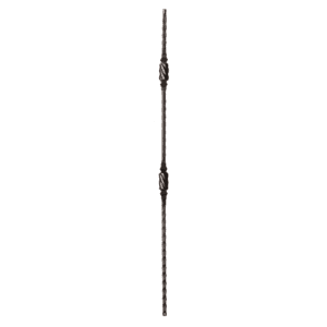 9046HF Double Knob Hammered Face Iron Balusters 9/16 Inch