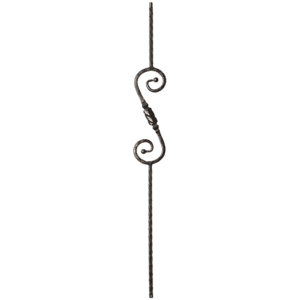 9047HF Scroll Hammered Face Iron Balusters 9/16 Inch