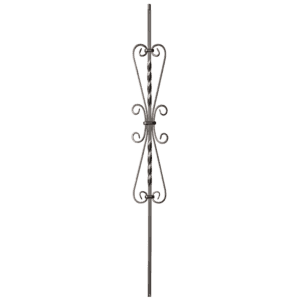 9057SS Scroll with Dragon Flies Iron Balusters 1/2 Inch Bar