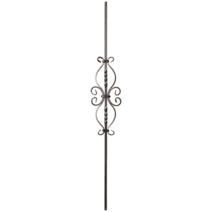 9055SS French Scroll Iron Balusters 1/2 Inch Bar