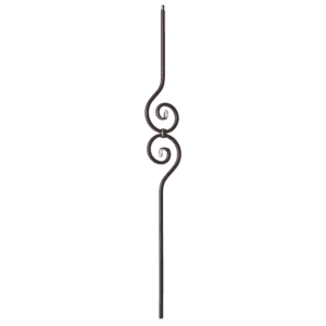 9090TB Spiral Scroll Iron Balusters 1/2 Inch Bar