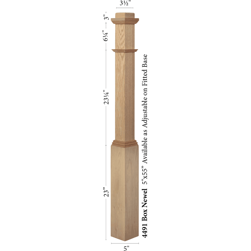 4491 Box Newel Post 5 Inch x 55 Inch - Image 2
