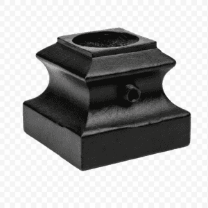 9062-R Satin Black Baluster Shoe With Round Hole for 9/16 round bar